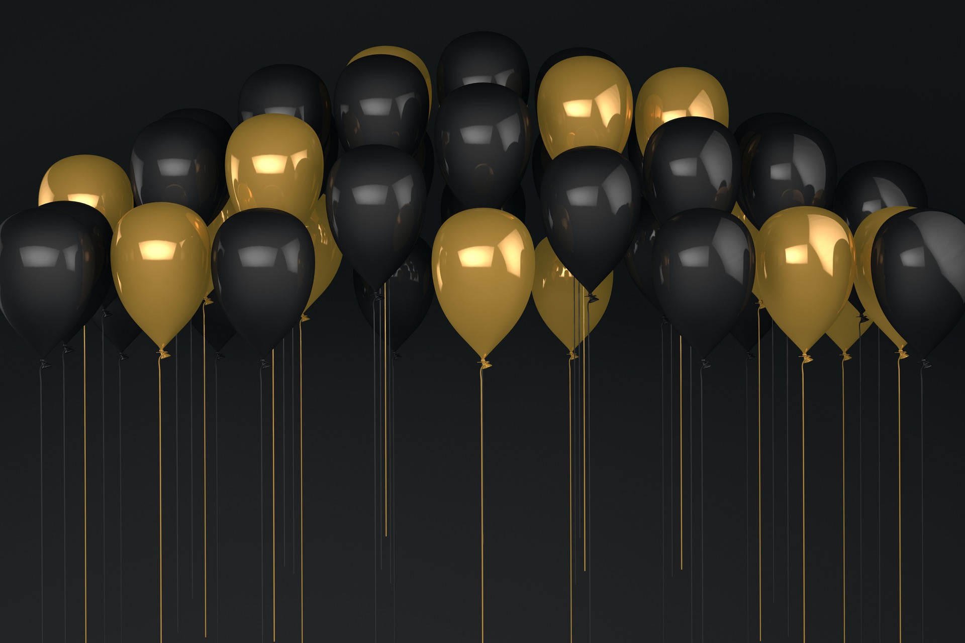 Palloncini su sfondo nero, concept black friday